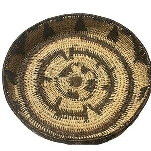 Embera Wounaan Indian Geometrical Design Bowl Basket-Panama Vintage